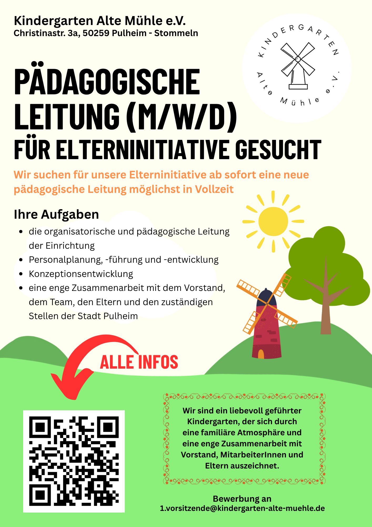 Stellenausschreibung Pädagogische Leitung